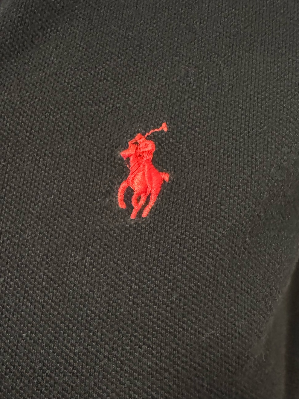 Ralph Lauren RL Black Skinny Polo Red Pony Logo Short Sleeve Pique Top Small S - Picture 2 of 3